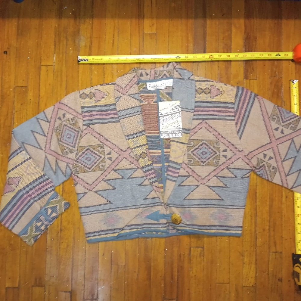Flashback Vintage Geometric Patterned Jacket